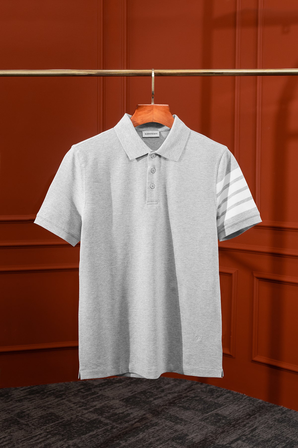 Áo polo Burherenys Cotton Stretch 88304 Heather Grey Regular Fit