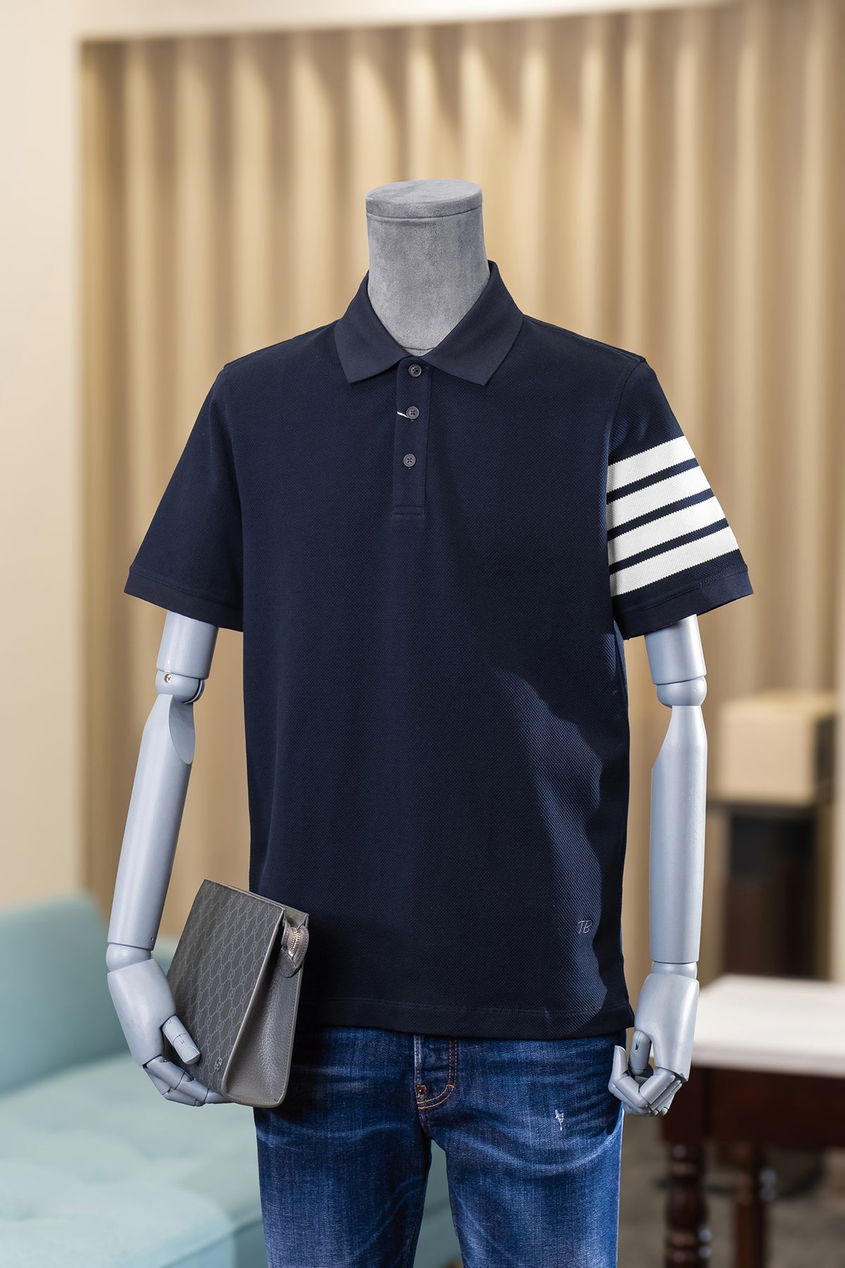 Áo polo Burherenys Cotton Stretch 88304 Seal Navy Regular Fit