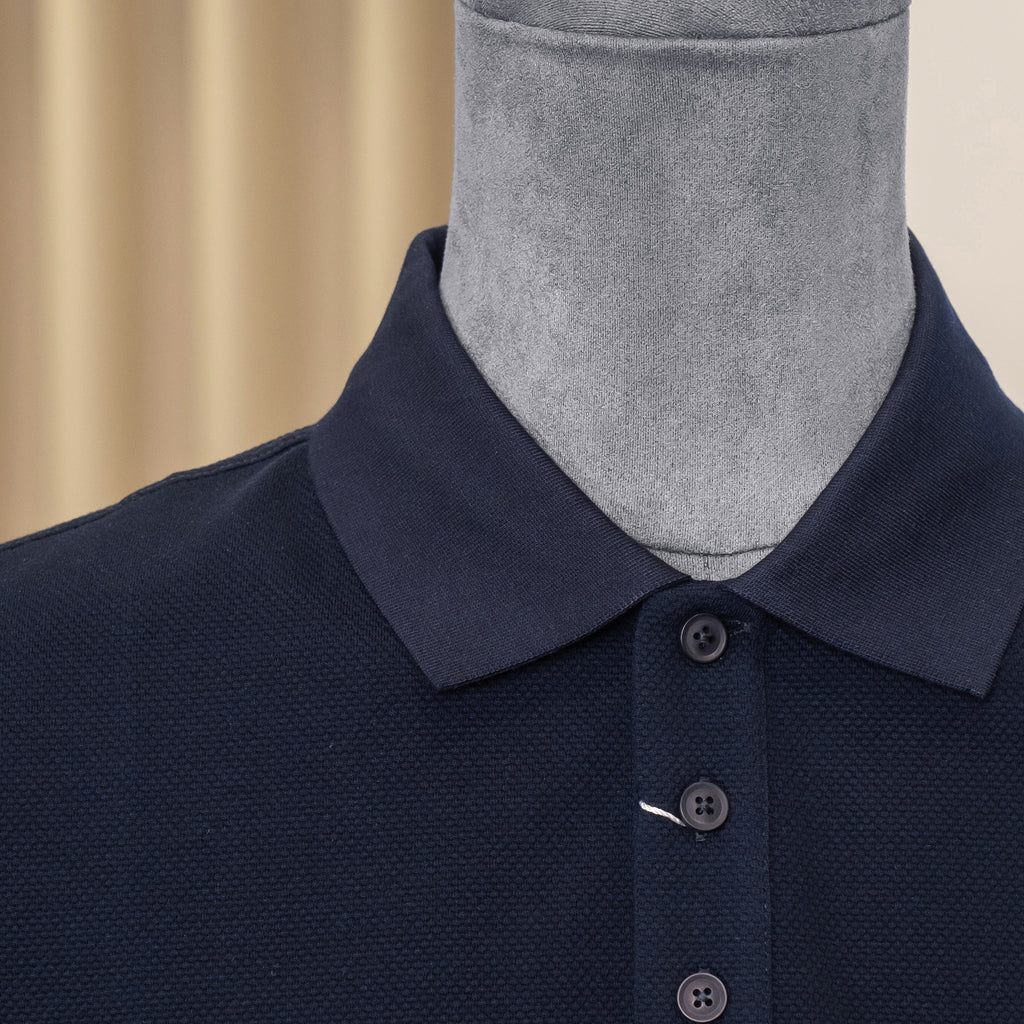 Áo polo Burherenys Cotton Stretch 88304 Seal Navy Regular Fit