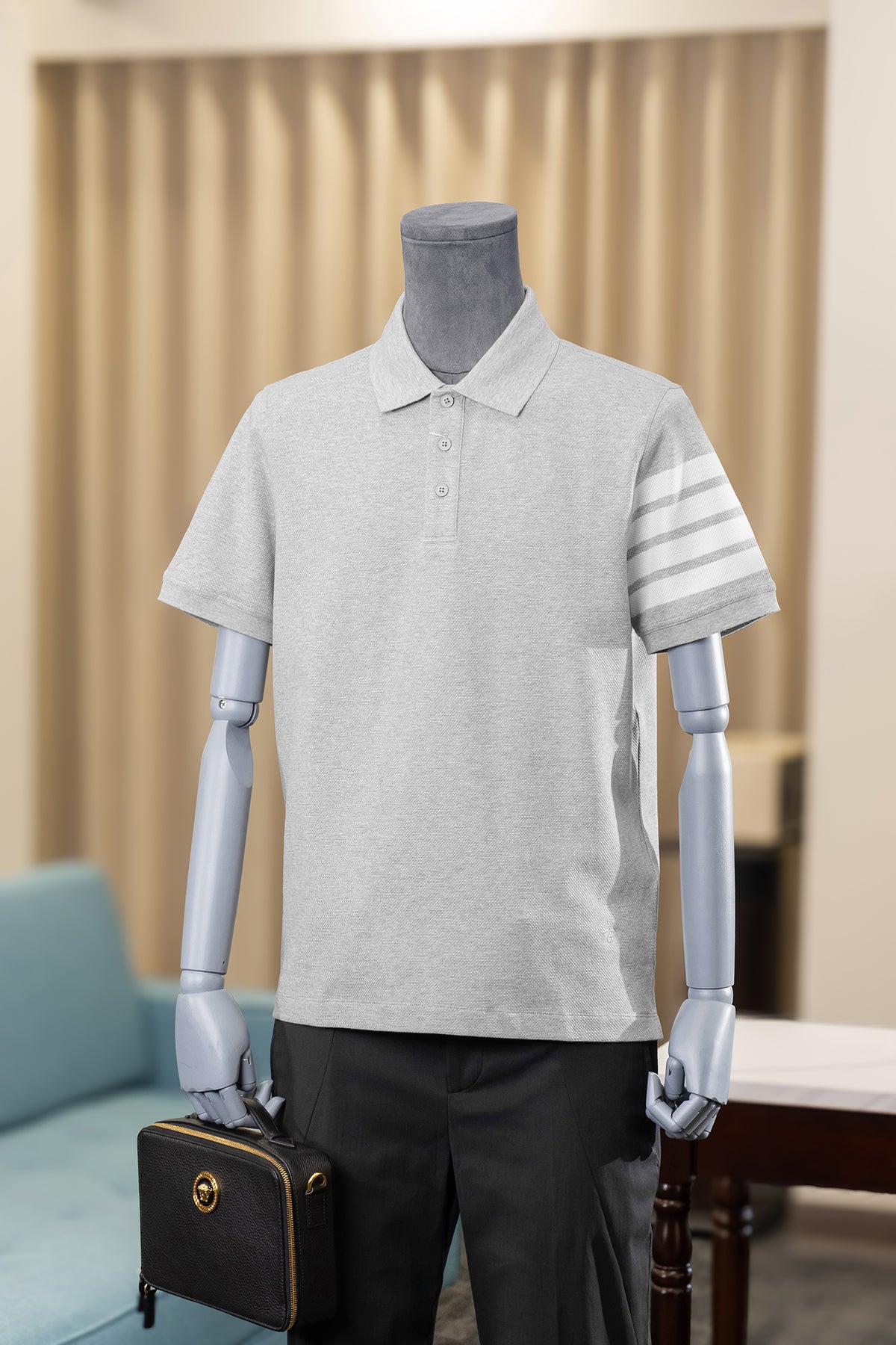 Áo polo Burherenys Cotton Stretch 88304 Heather Grey Regular Fit