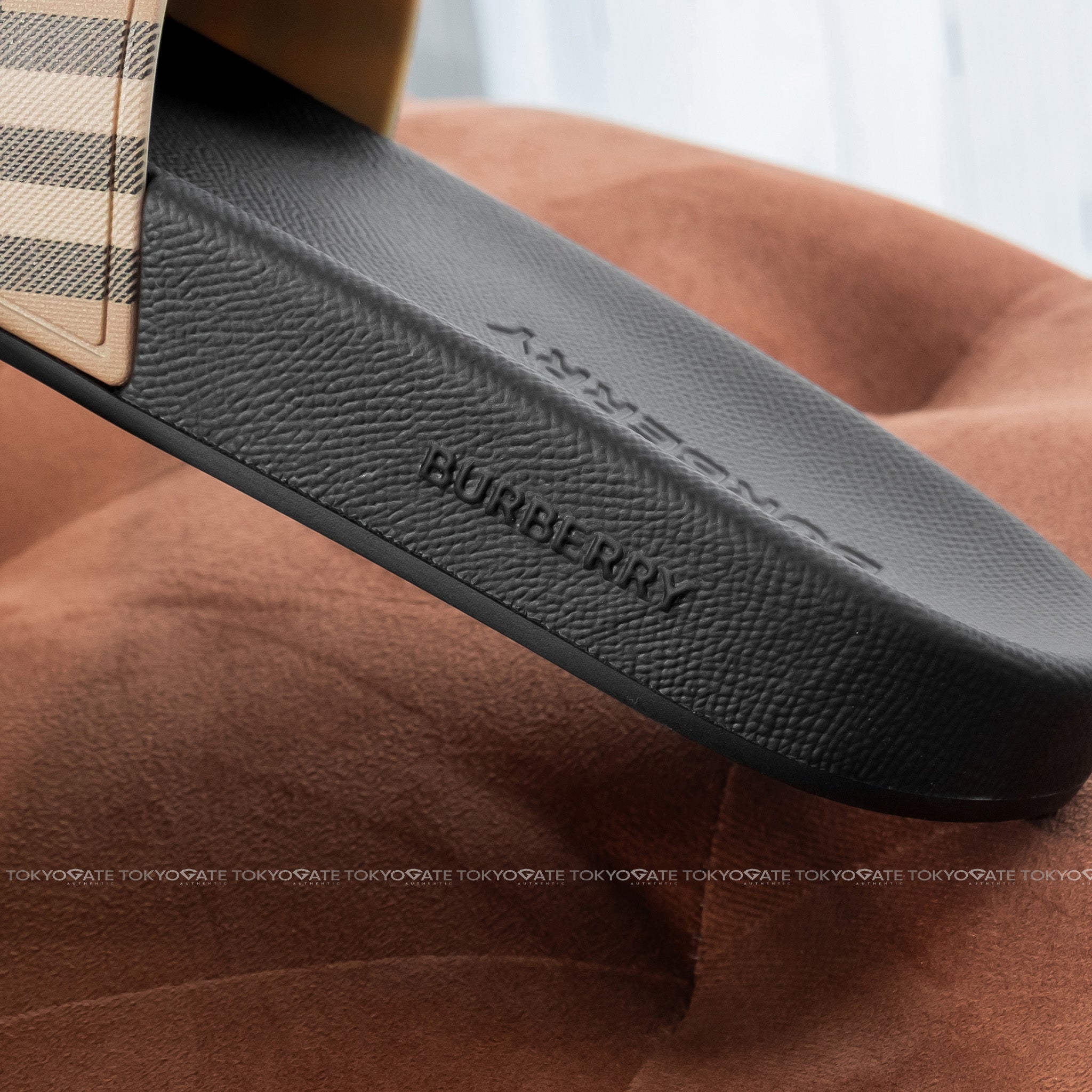 Dép Burberry 8056942 Check Slides Archive Beige IP Check