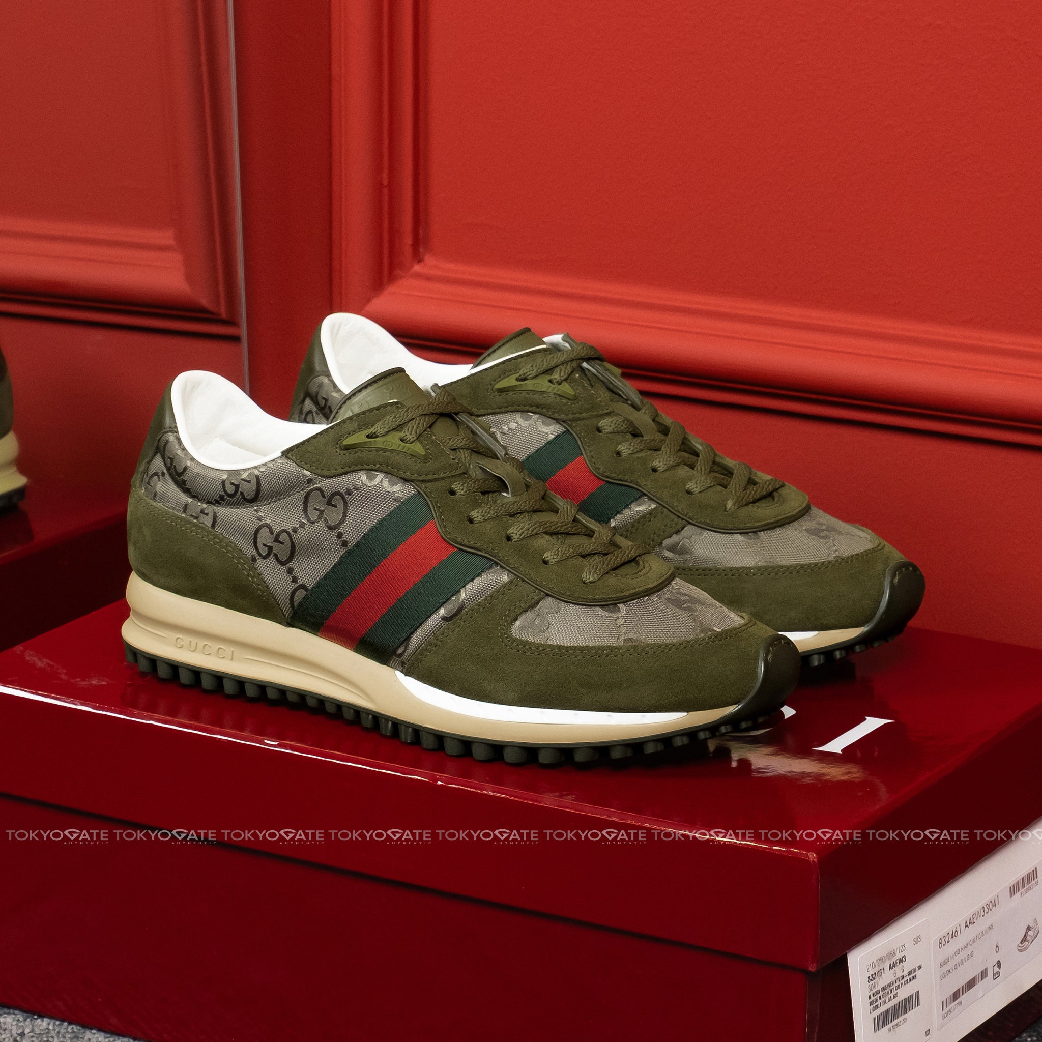 Giày Gucci 832461 AAEW3 3041 Nora Sneaker In Green