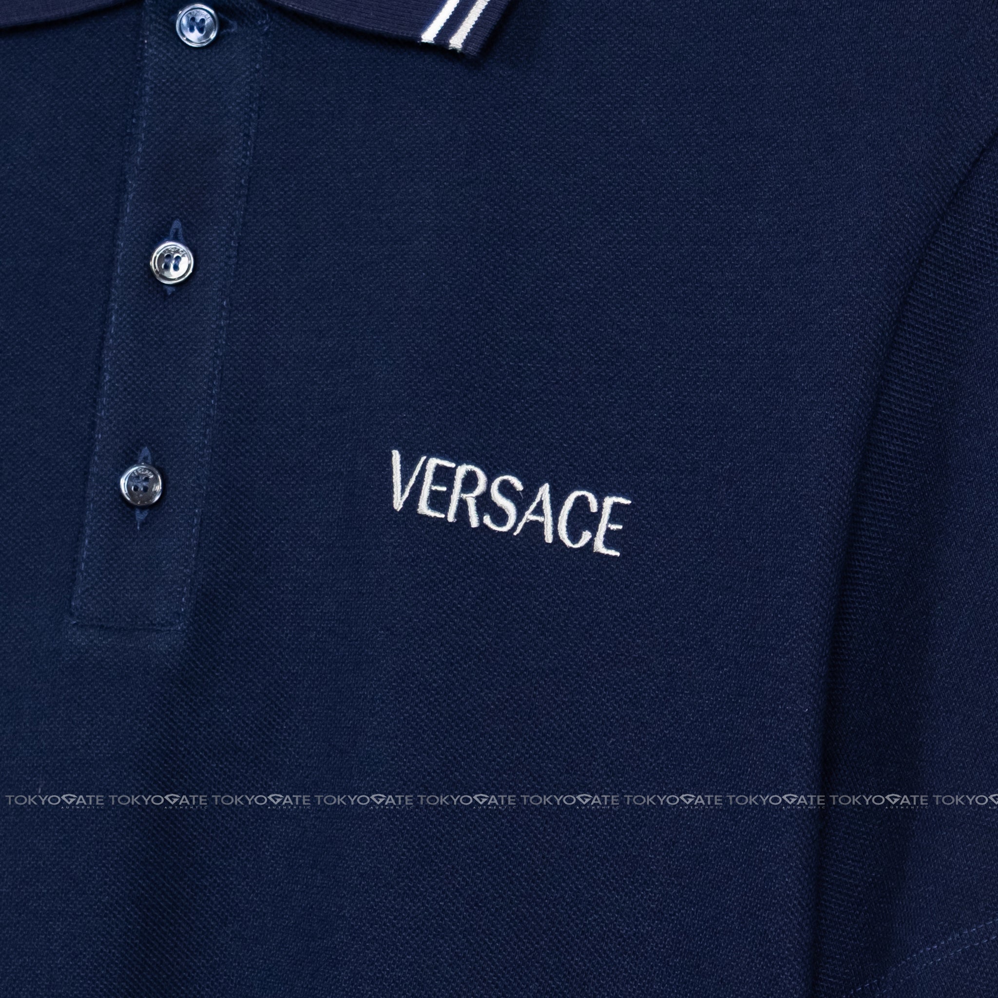 Áo polo Versace 1011851 1A14049 Navy Regular Fit