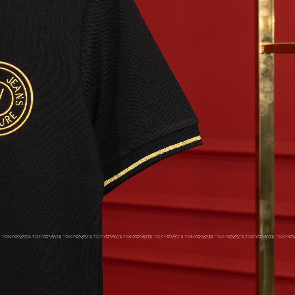 Áo polo Versace Jeans Couture 78GAGT00 78UP621 G89 Black Gold Slim Fit