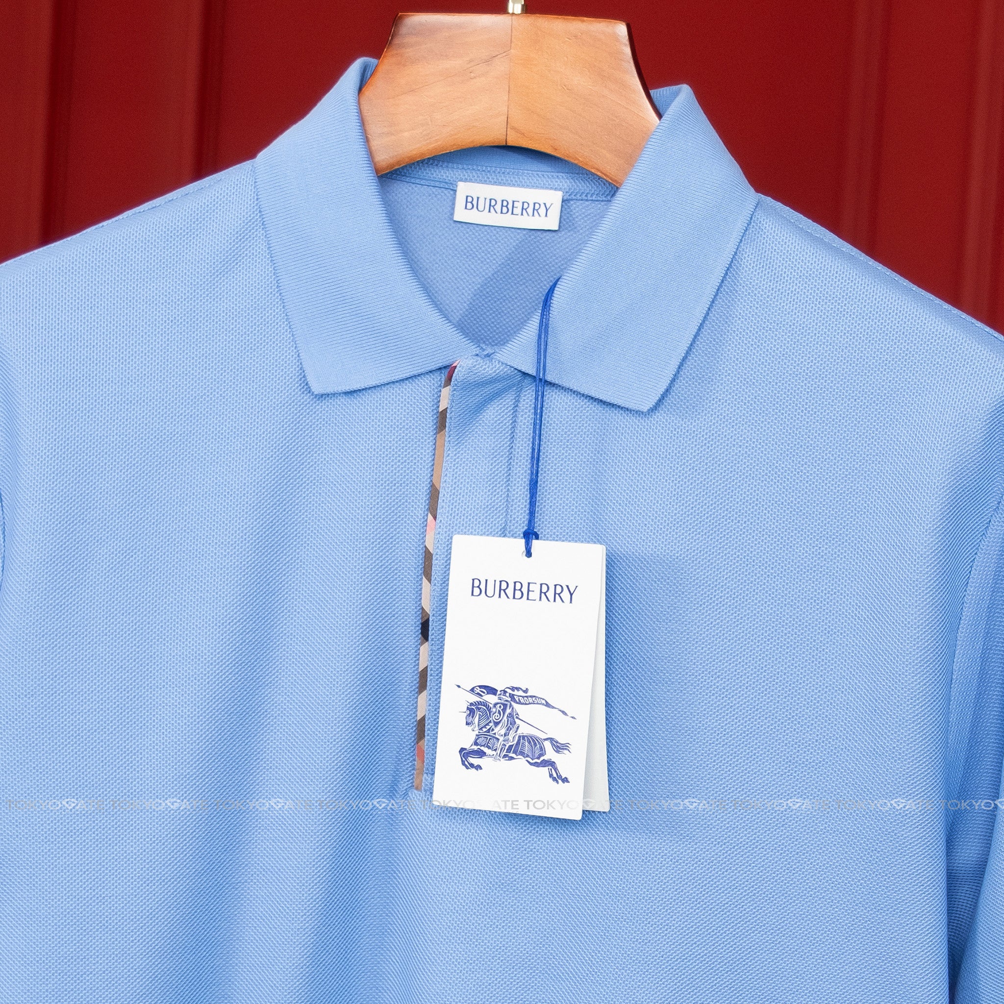 Áo polo Burberry 8120941 Harford ZP Perwinkle Blue Slim Fit