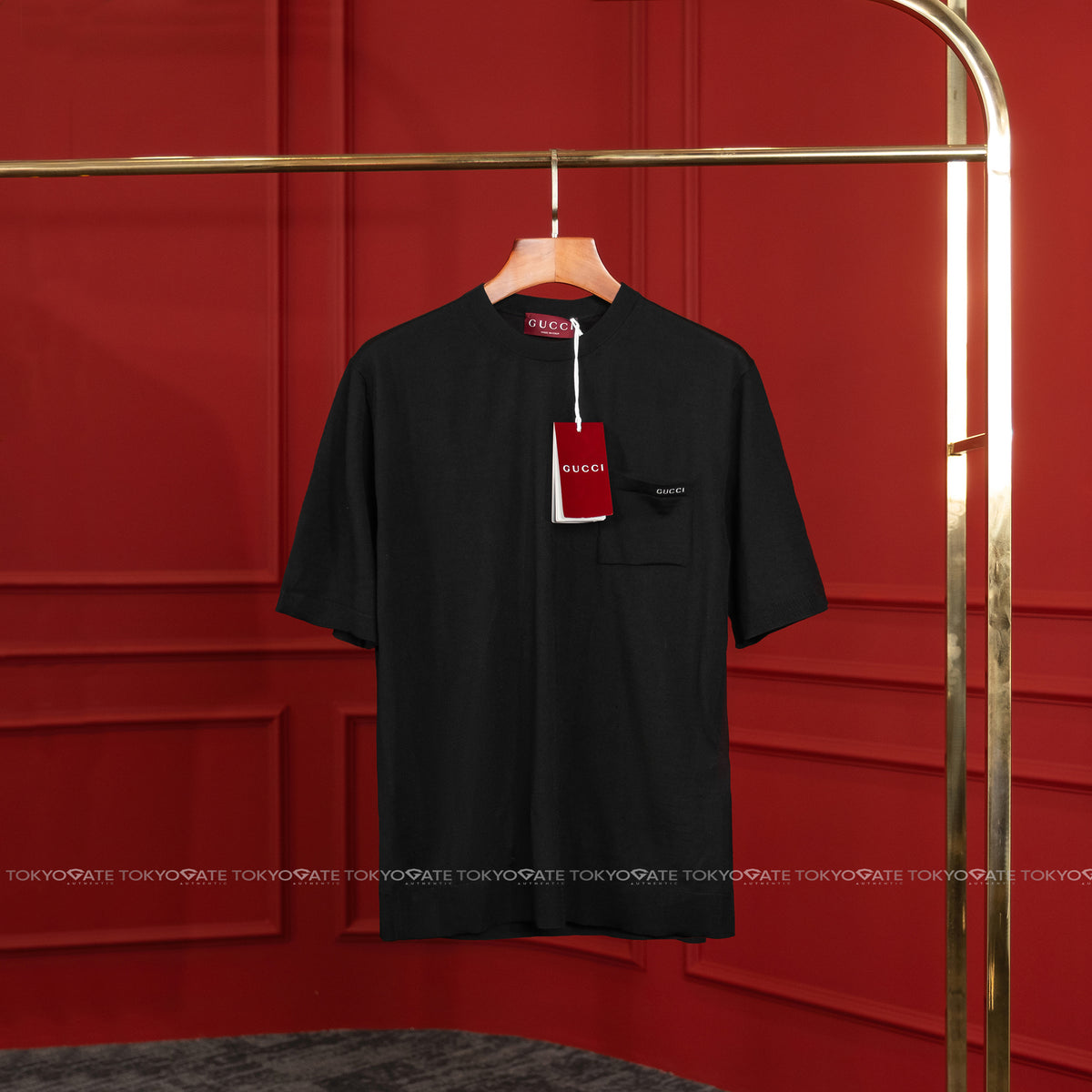 Áo len Gucci 824126 XKER2 1070 Fine Wool Knit Top Black
