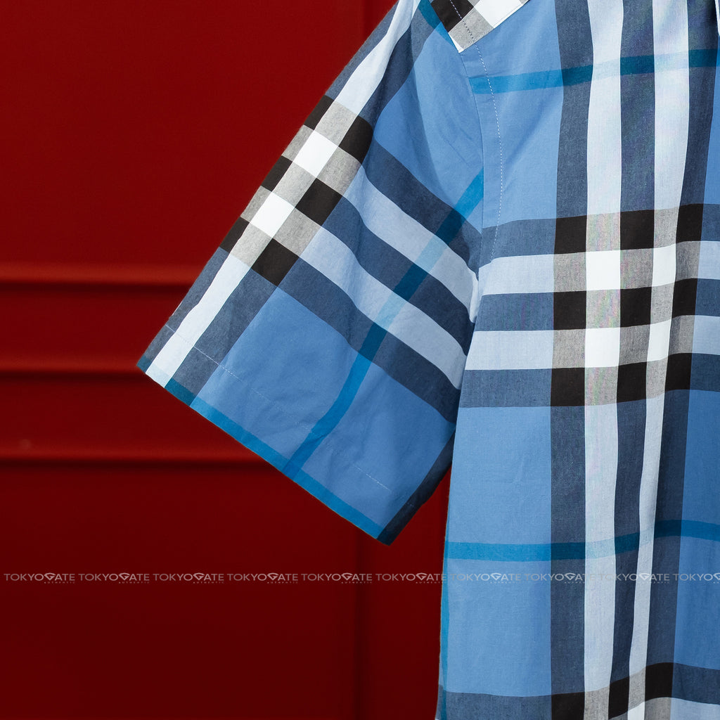 Áo sơ mi Burberry SS Claverdon Blue Jade Slim Fit