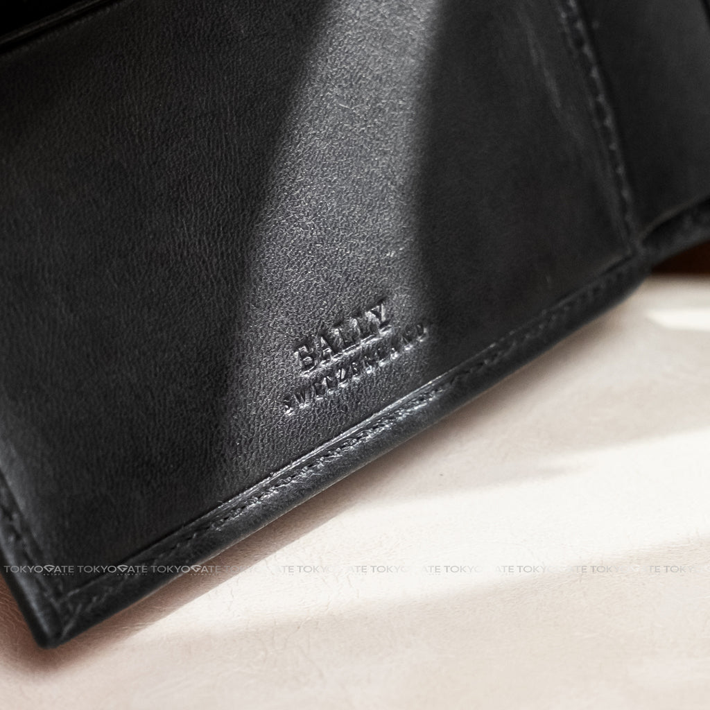 Ví Bally Tye Stripe Leather Wallet Black