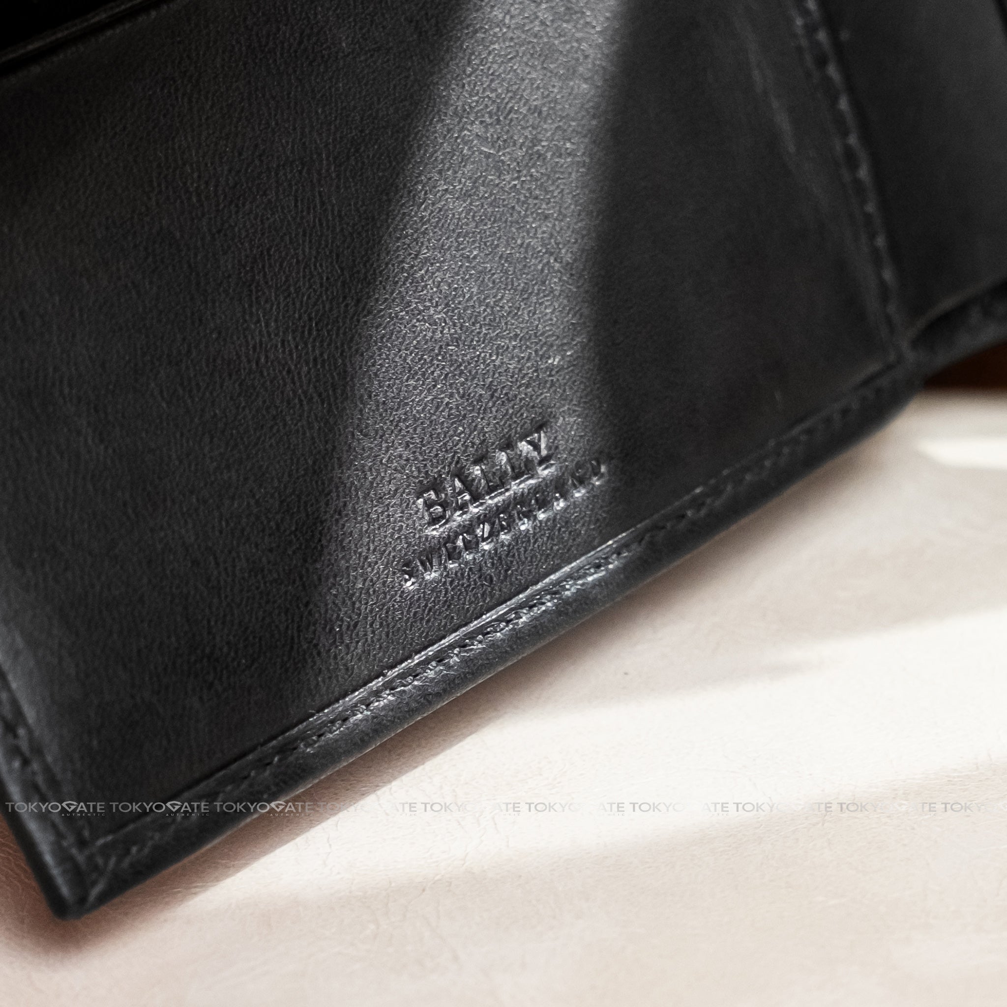 Ví Bally Tye Stripe Leather Wallet Black