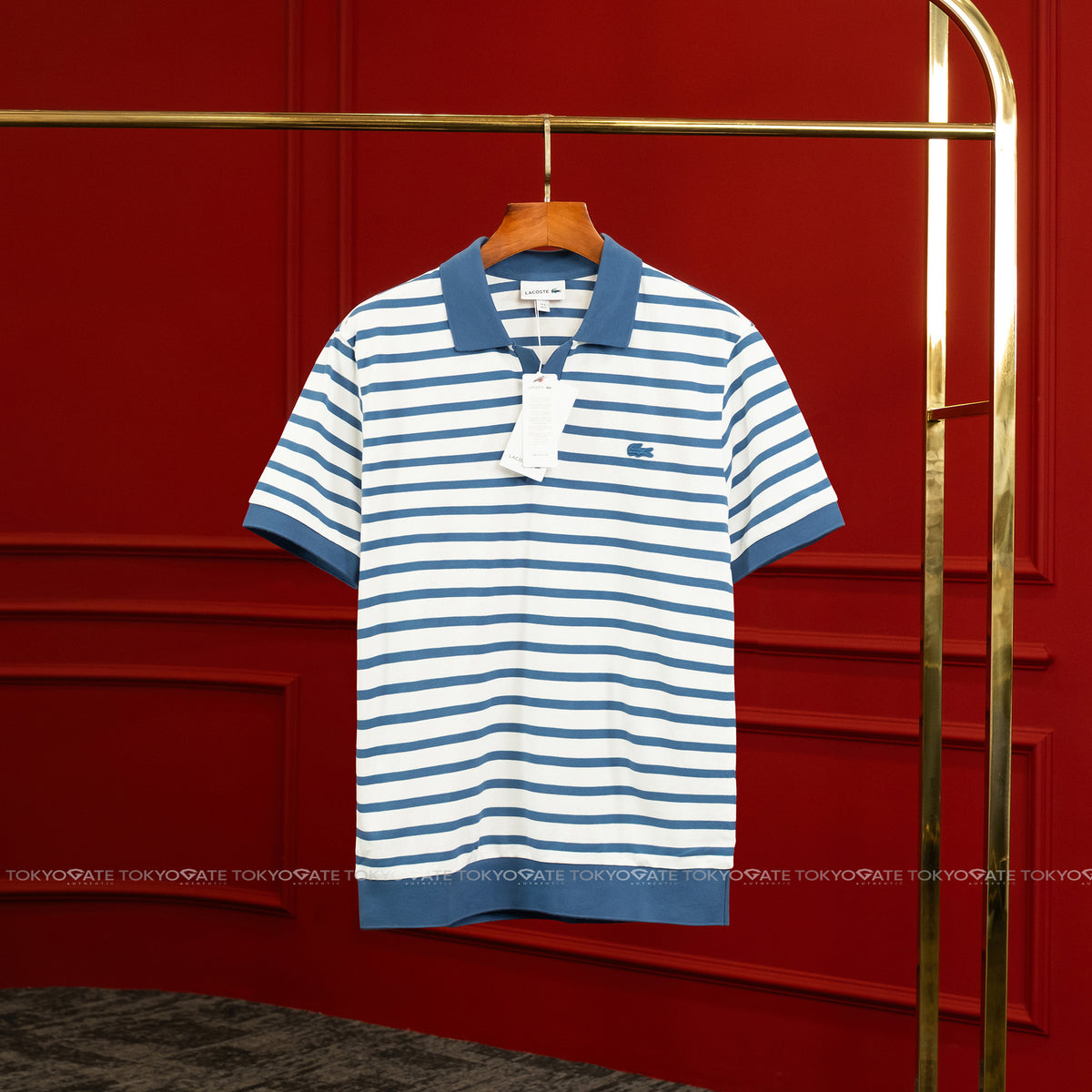 Áo polo Lacoste PH486E 776 Contrast Neck Stripe Regular Fit