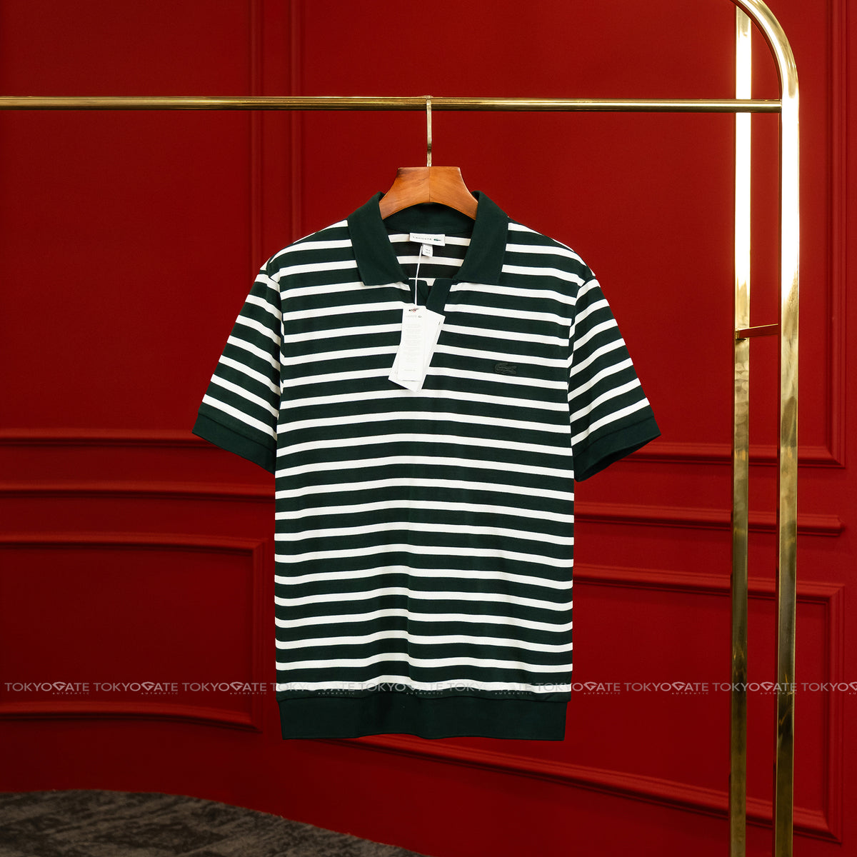 Áo polo Lacoste PH486E AFK Contrast Neck Stripe Regular Fit