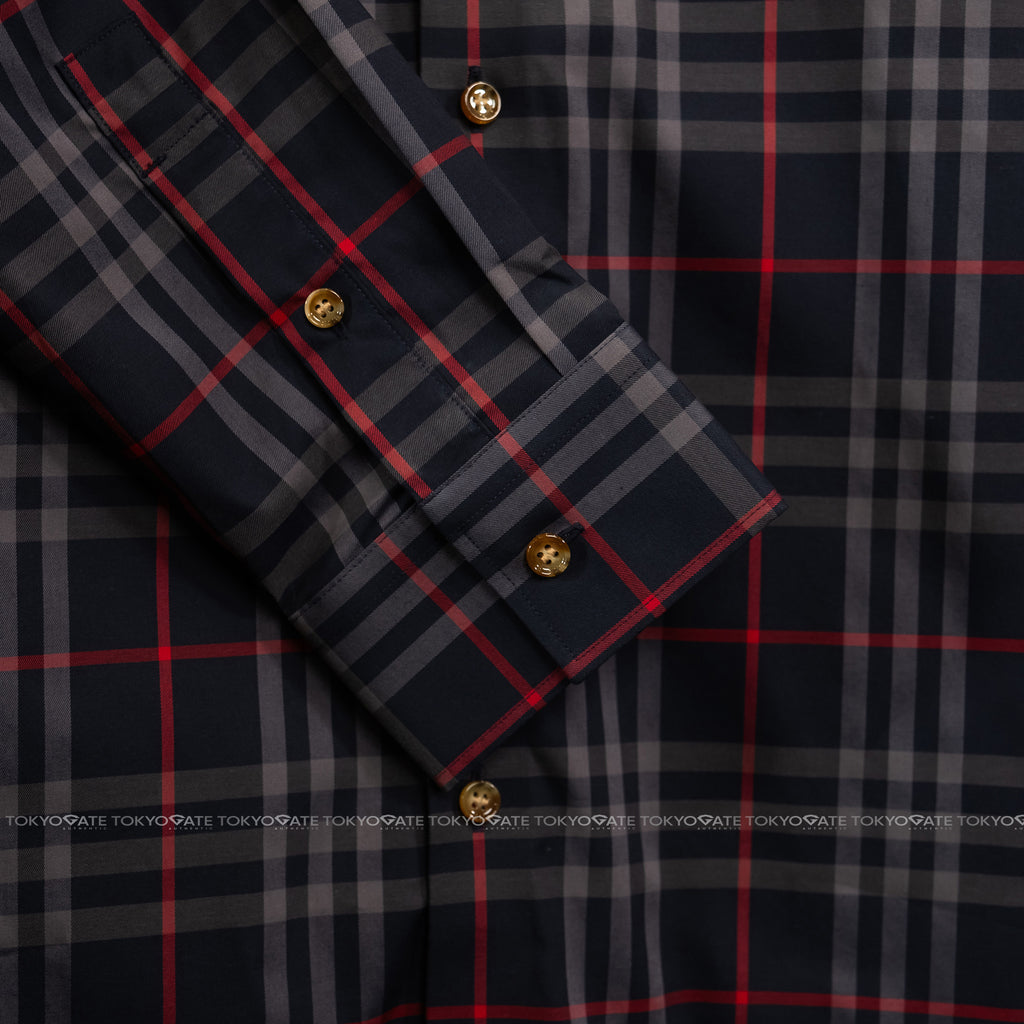 Áo sơ mi Burberry 8084296 Shefford Navy Grey Slim Fit