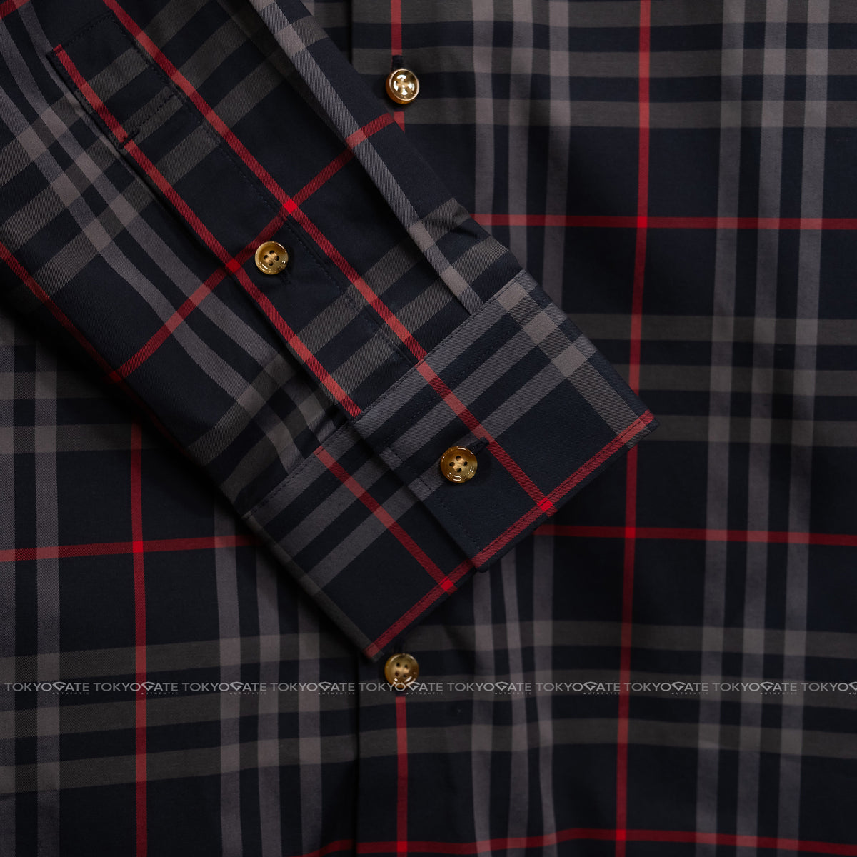 Áo sơ mi Burberry 8084296 Shefford Navy Grey Slim Fit