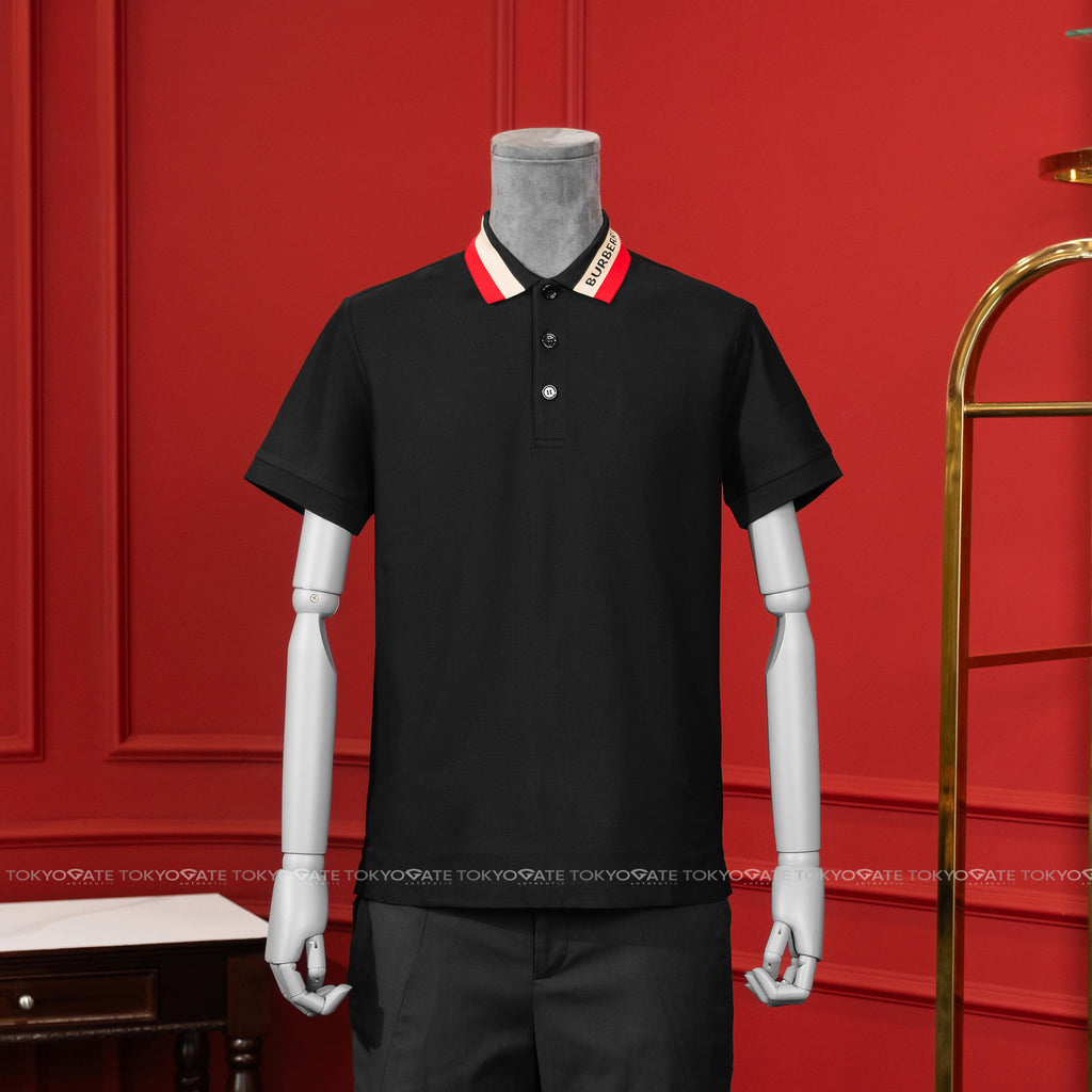 Áo polo Burberry 8083154 Edney Black Slim Fit
