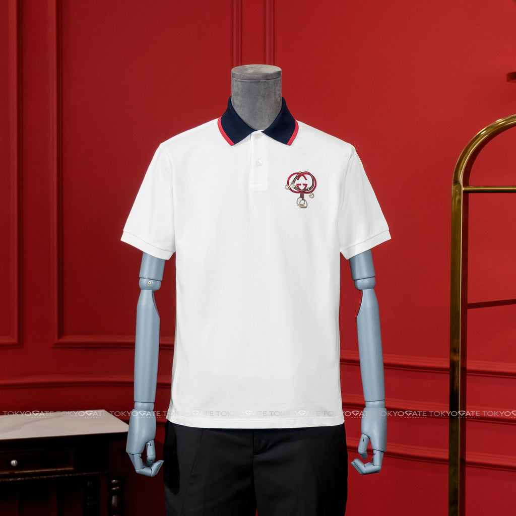 Áo polo Gucci 854826 XJHOS 9051 Cotton Piquet White Regular Fit