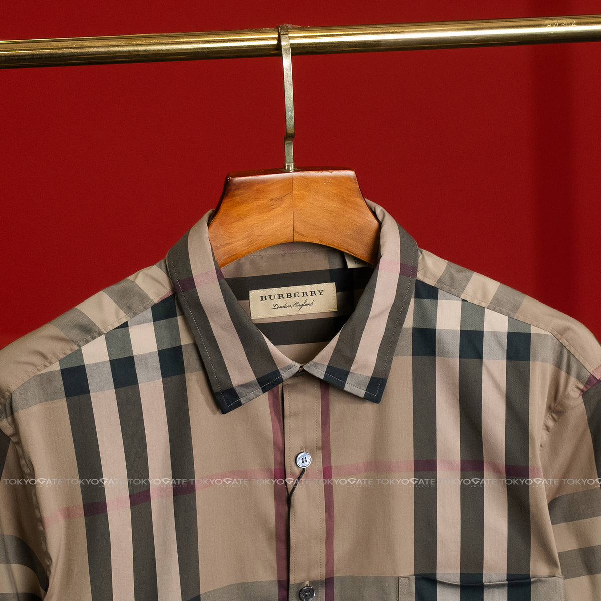 Áo sơ mi Burberry LS Nelson 3983543 Pebble Slim Fit