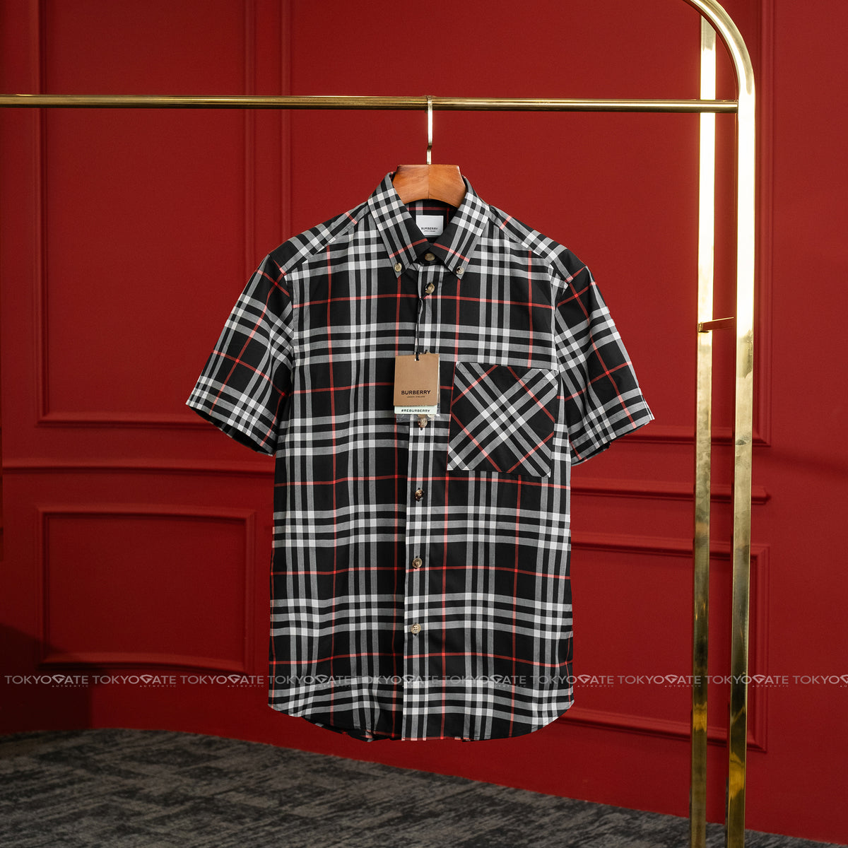 Áo sơ mi Burberry Causey 8073410 Black Check Regular Fit
