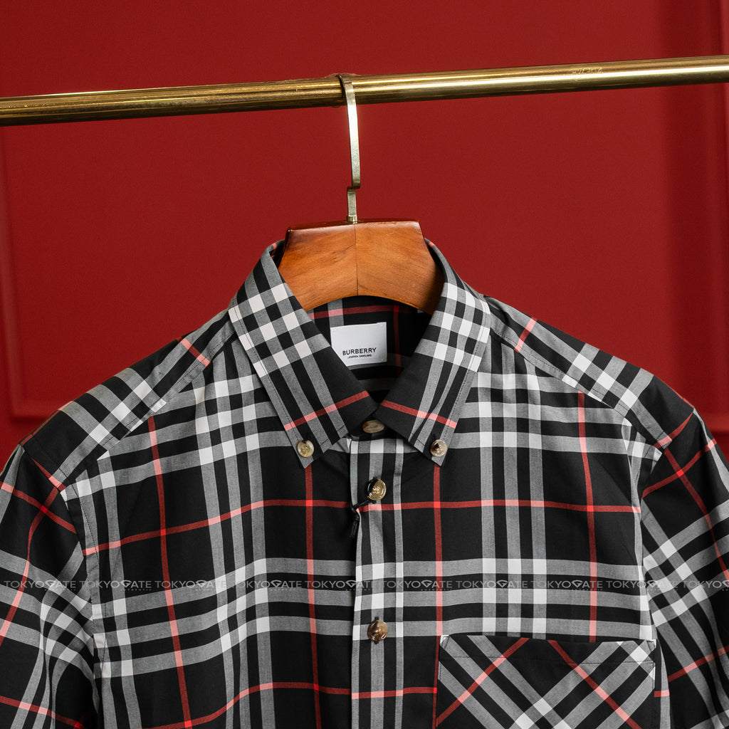 Áo sơ mi Burberry Causey 8073410 Black Check Regular Fit