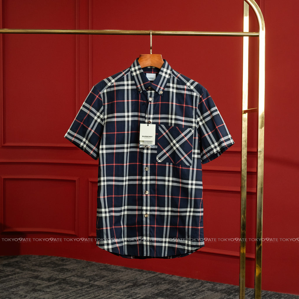 Áo sơ mi Burberry Causey 8073411 Navy IP Check Regular Fit