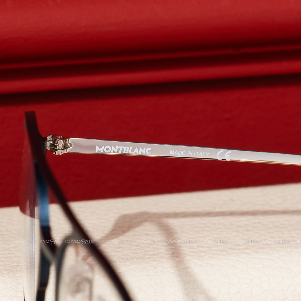 Kính Montblanc Titanium- Aluminium MB1950 002 Blue Silver Eyeglasses