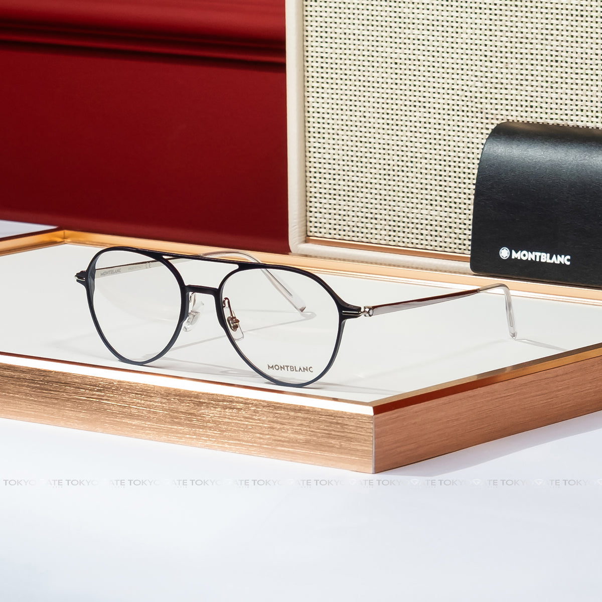 Kính Montblanc Titanium- Aluminium MB1950 002 Blue Silver Eyeglasses