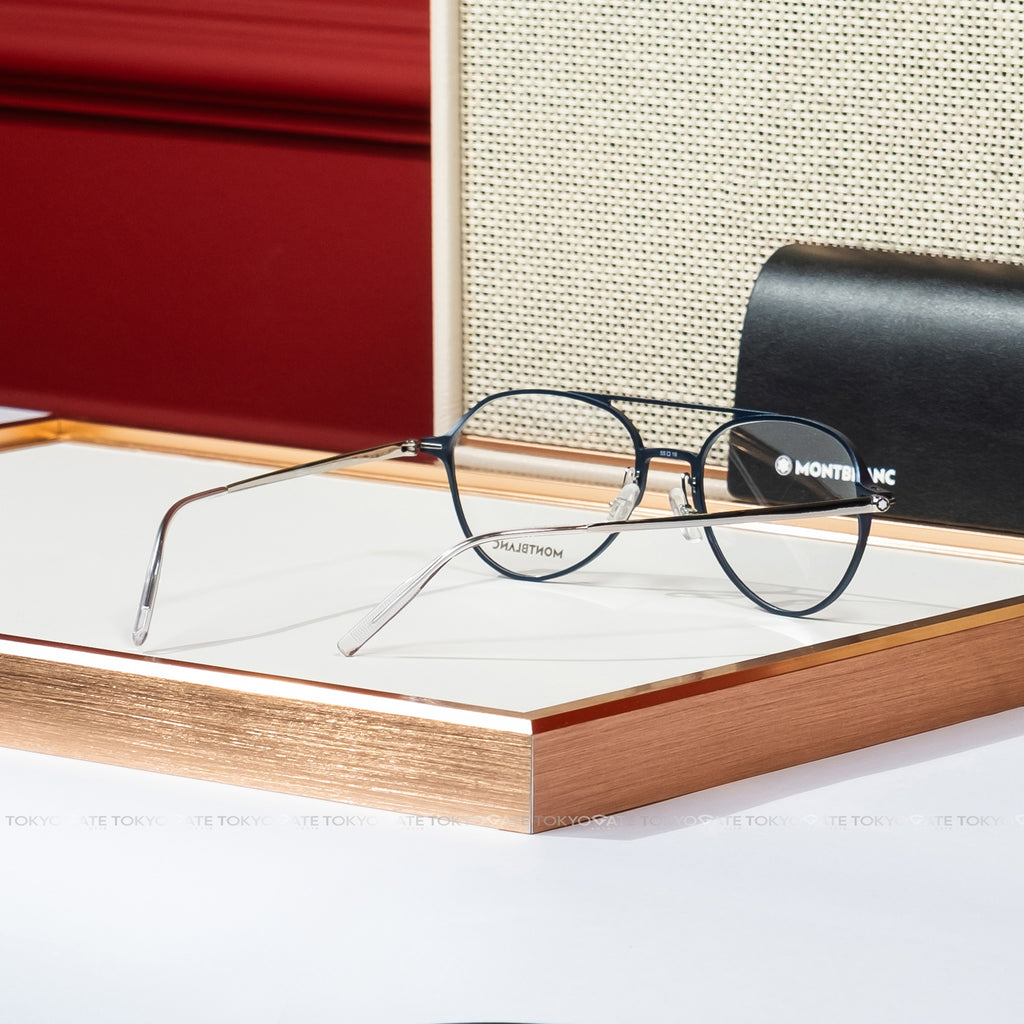 Kính Montblanc Titanium- Aluminium MB1950 002 Blue Silver Eyeglasses