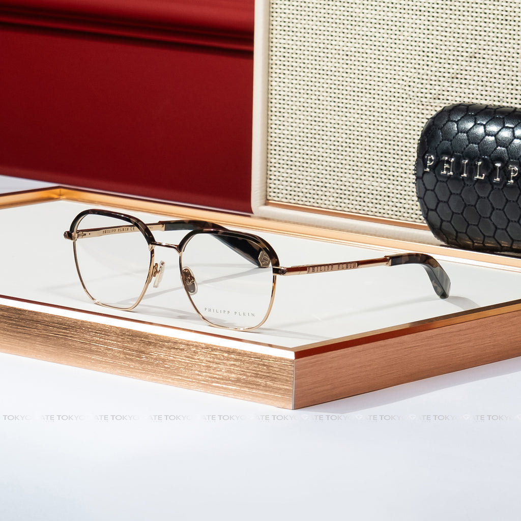 Kính Philipp Plein Brown Geometric VPP017M Eyeglasses