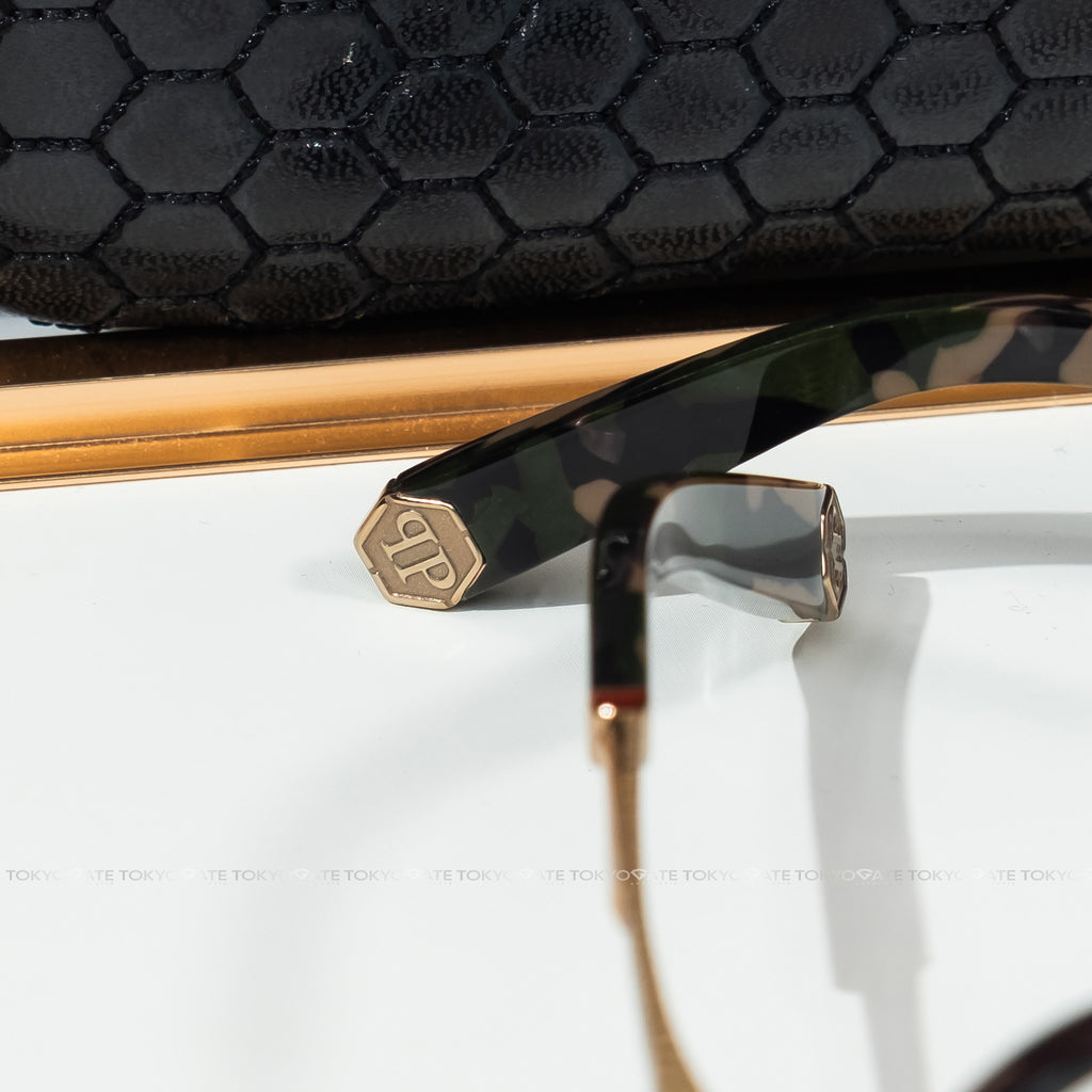 Kính Philipp Plein Brown Geometric VPP017M Eyeglasses