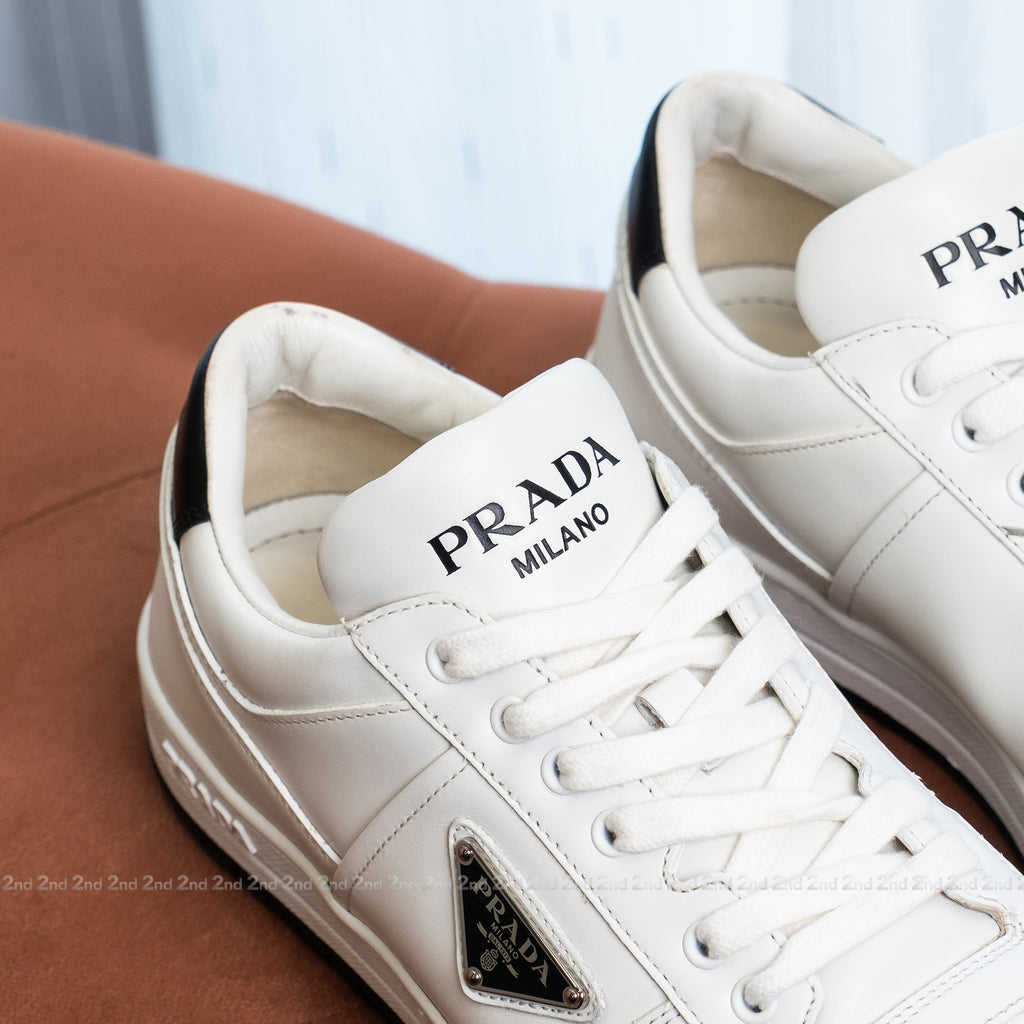 [2nd] Giày Prada Downtown Leather Sneakers All White