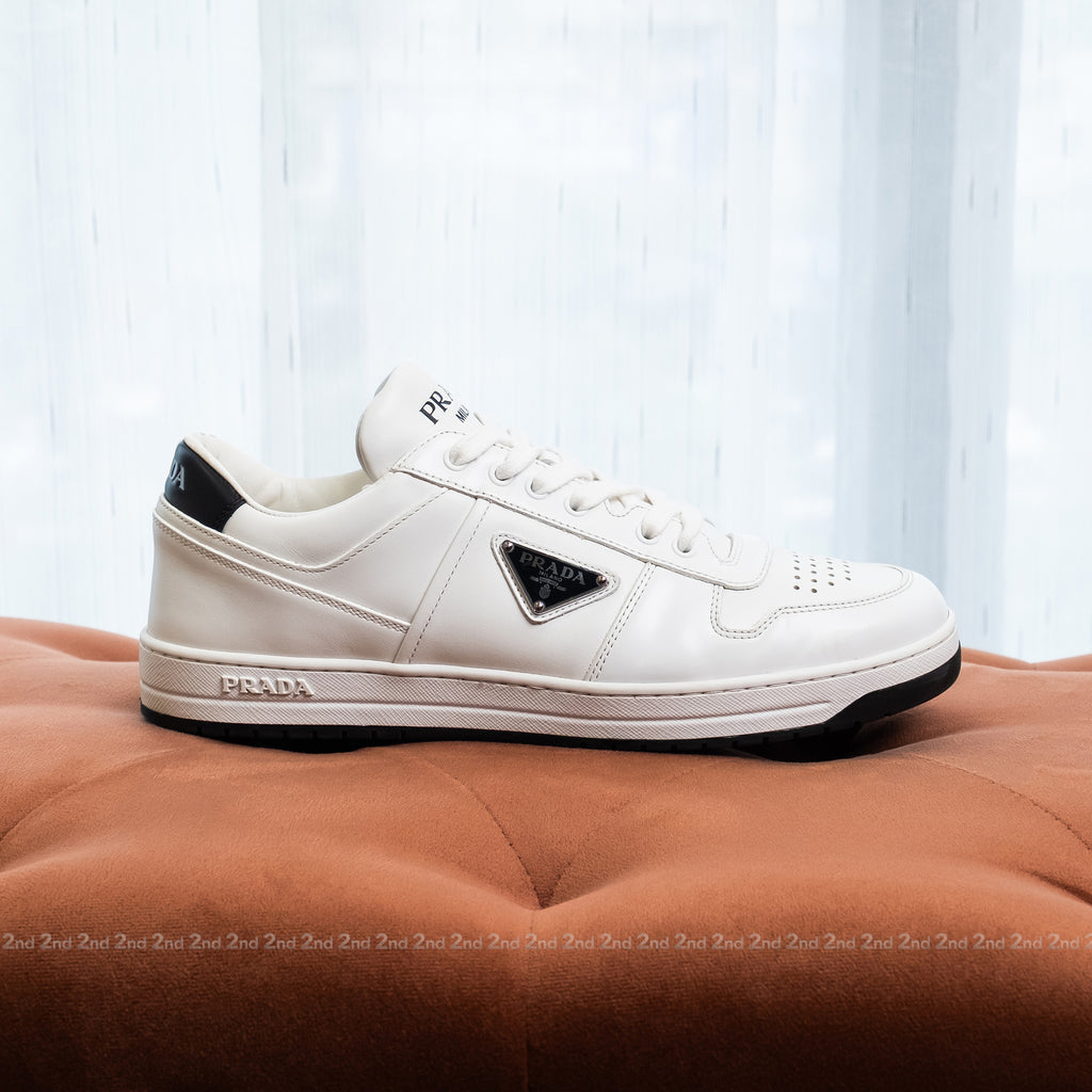 [2nd] Giày Prada Downtown Leather Sneakers All White