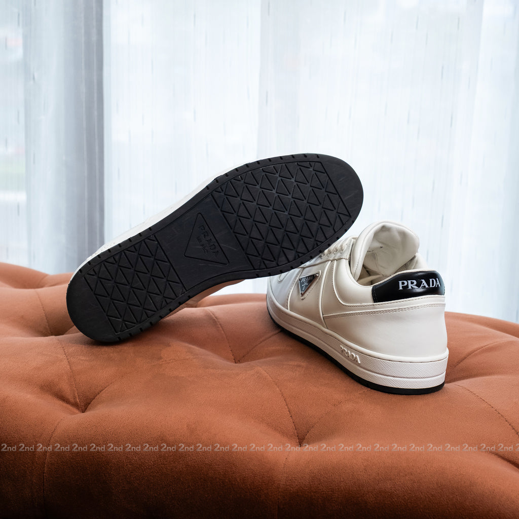 [2nd] Giày Prada Downtown Leather Sneakers All White