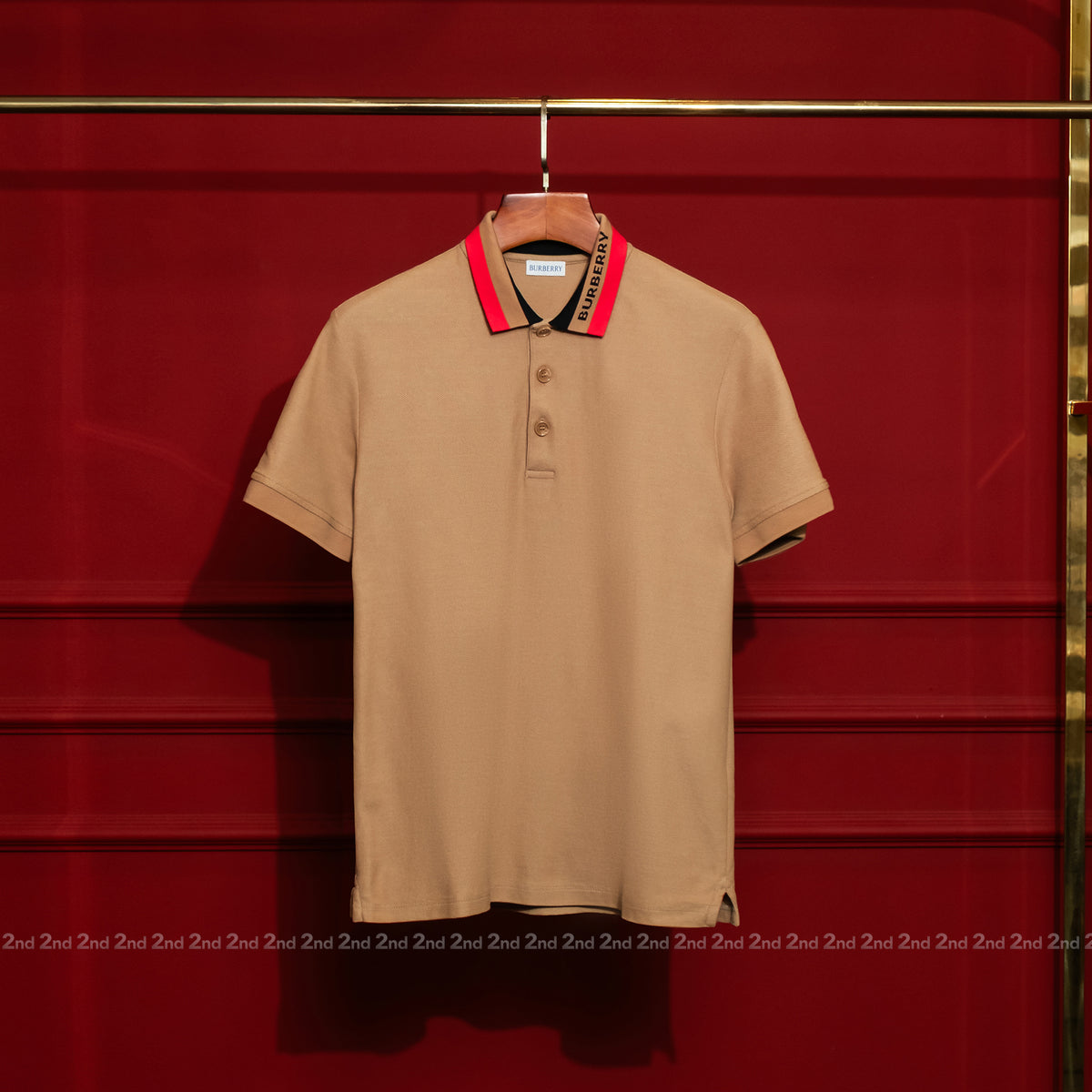[2nd] Áo polo Burberry Edney Camel Slim Fit