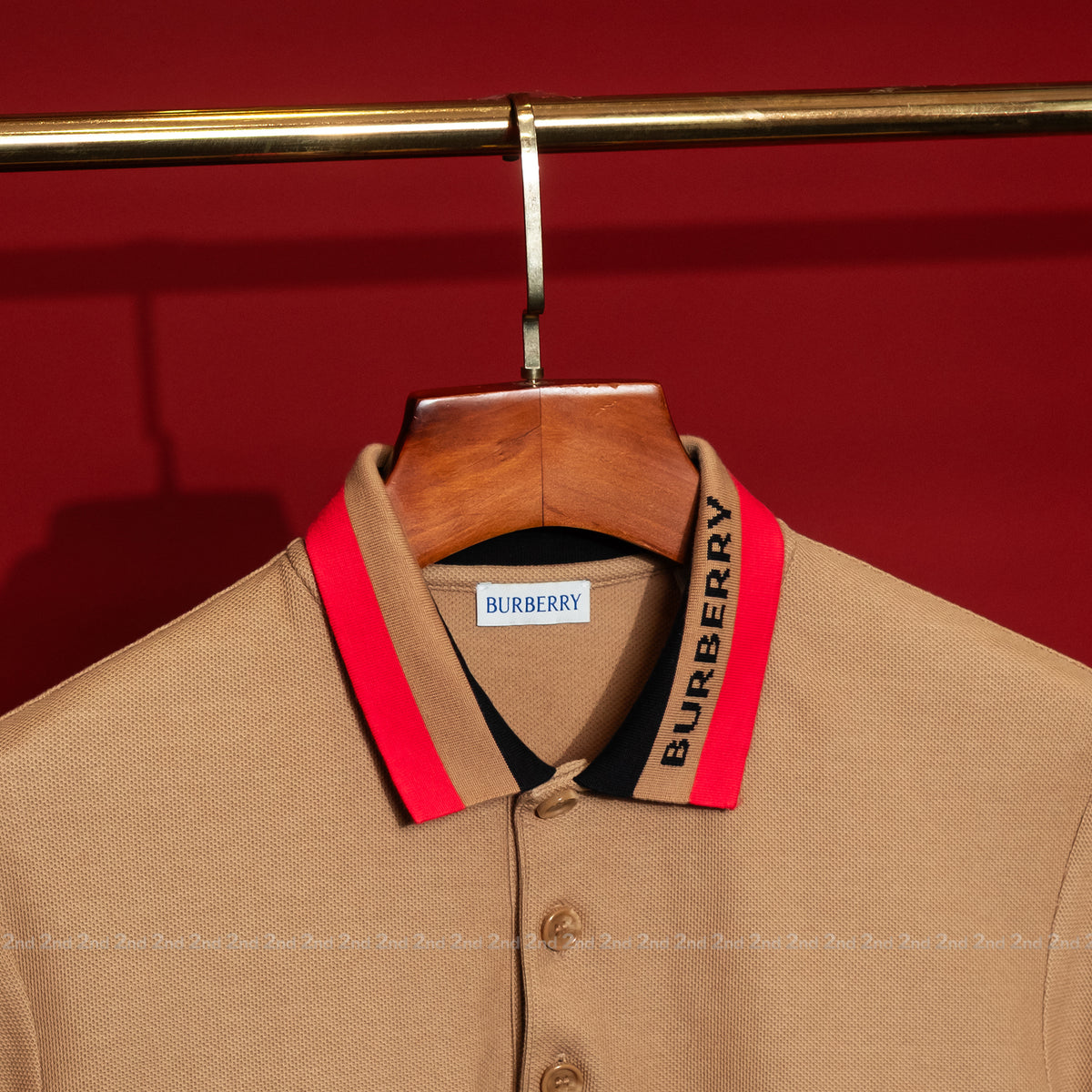 [2nd] Áo polo Burberry Edney Camel Slim Fit