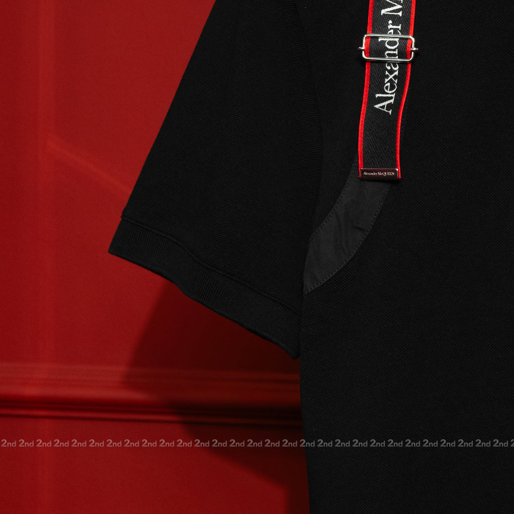 [2nd] Áo polo Alexander McQueen Harness Black Regular Fit