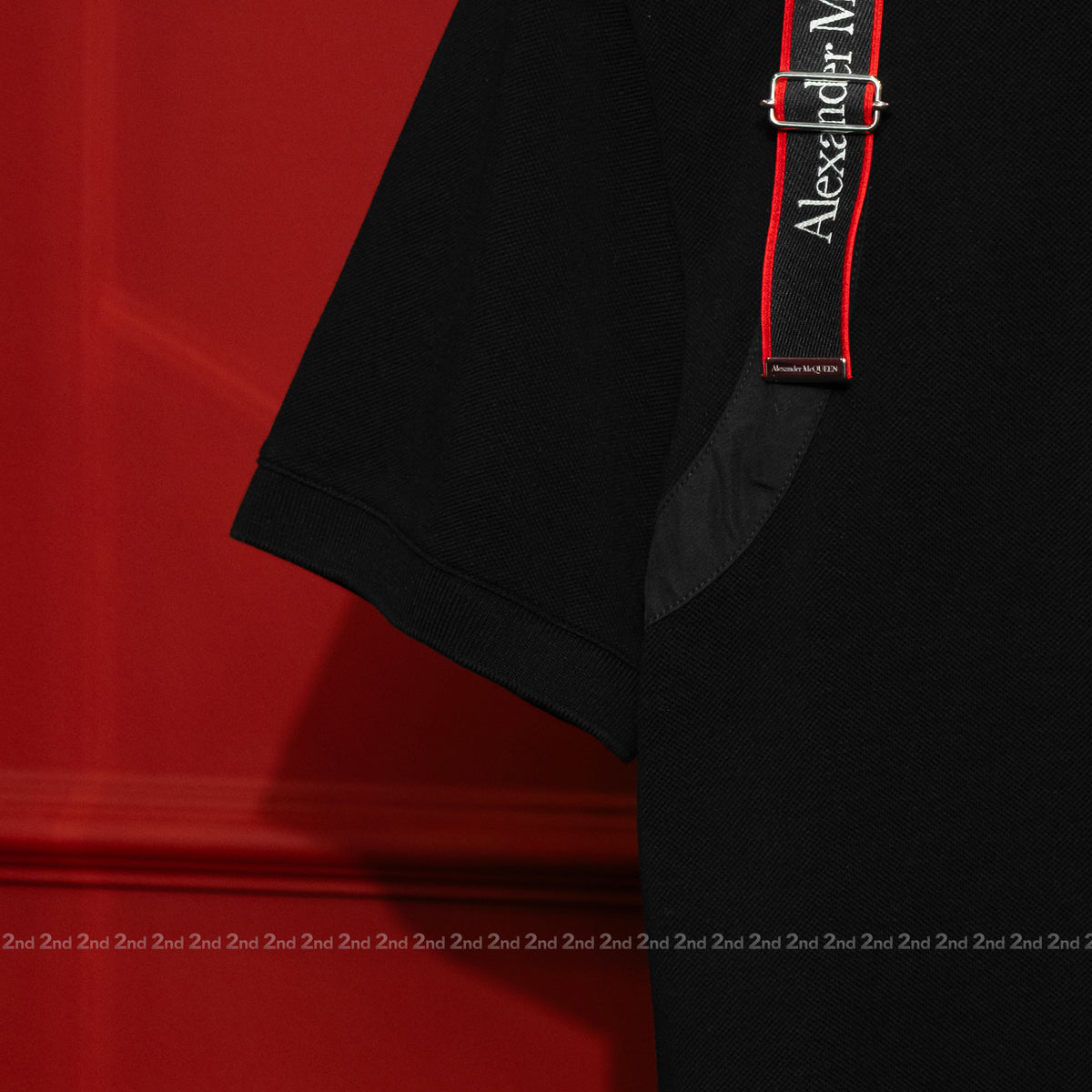 [2nd] Áo polo Alexander McQueen Harness Black Regular Fit