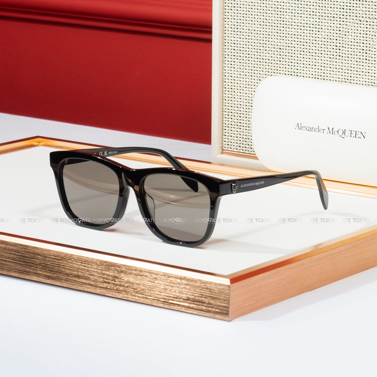 Kính Alexander McQueen AM0158SA 001 Black Grey Sunglasses