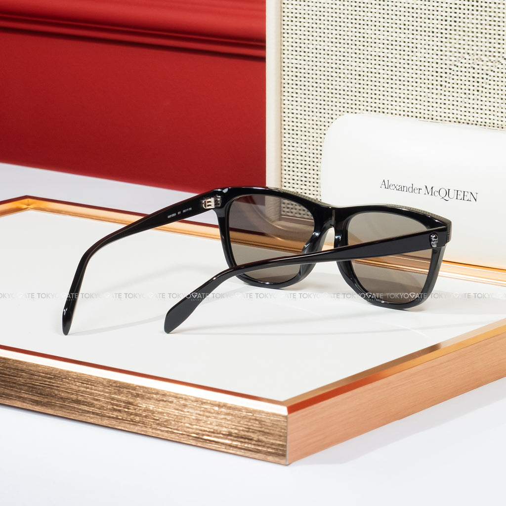 Kính Alexander McQueen AM0158SA 001 Black Grey Sunglasses