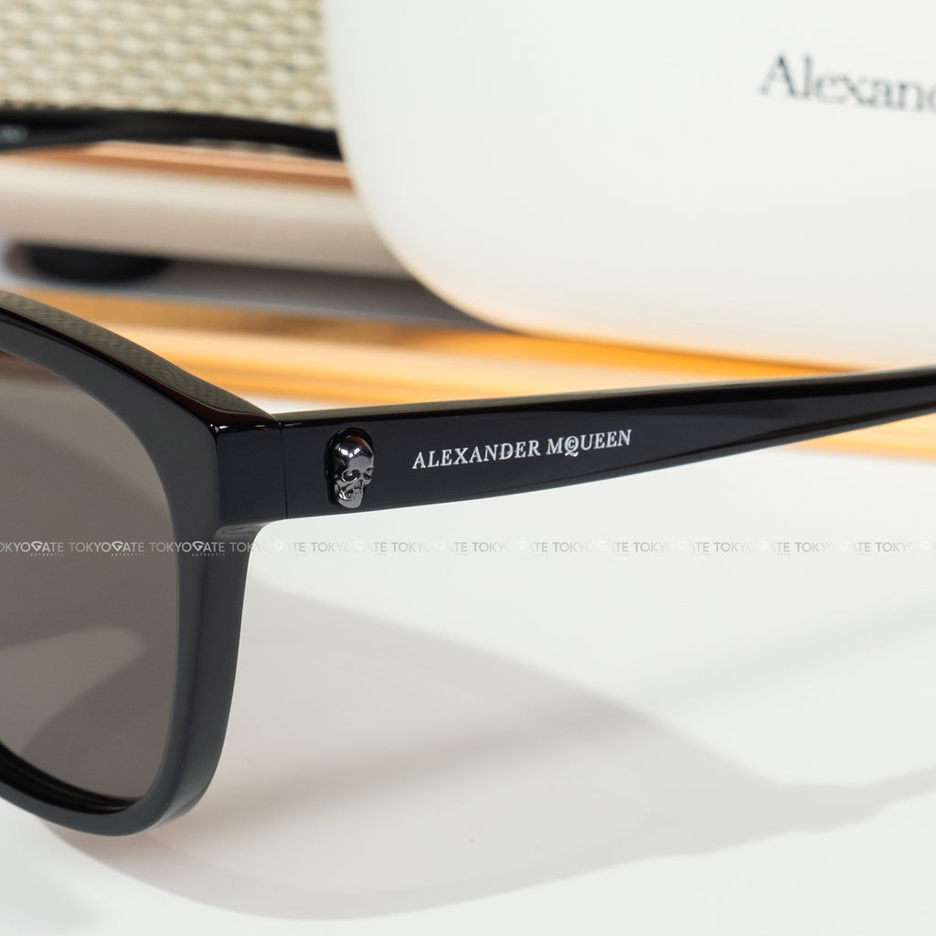 Kính Alexander McQueen AM0158SA 001 Black Grey Sunglasses