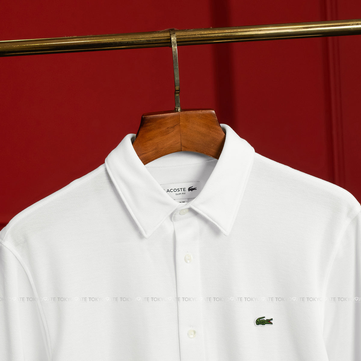 Áo sơ mi Lacoste CH2685 001 Petit Piqué White Slim Fit