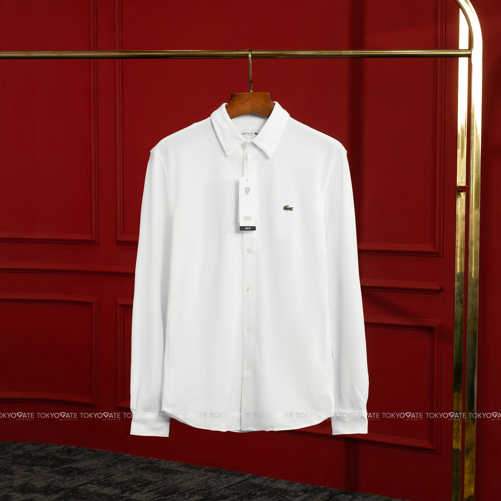 Áo sơ mi Lacoste CH2685 001 Petit Piqué White Slim Fit