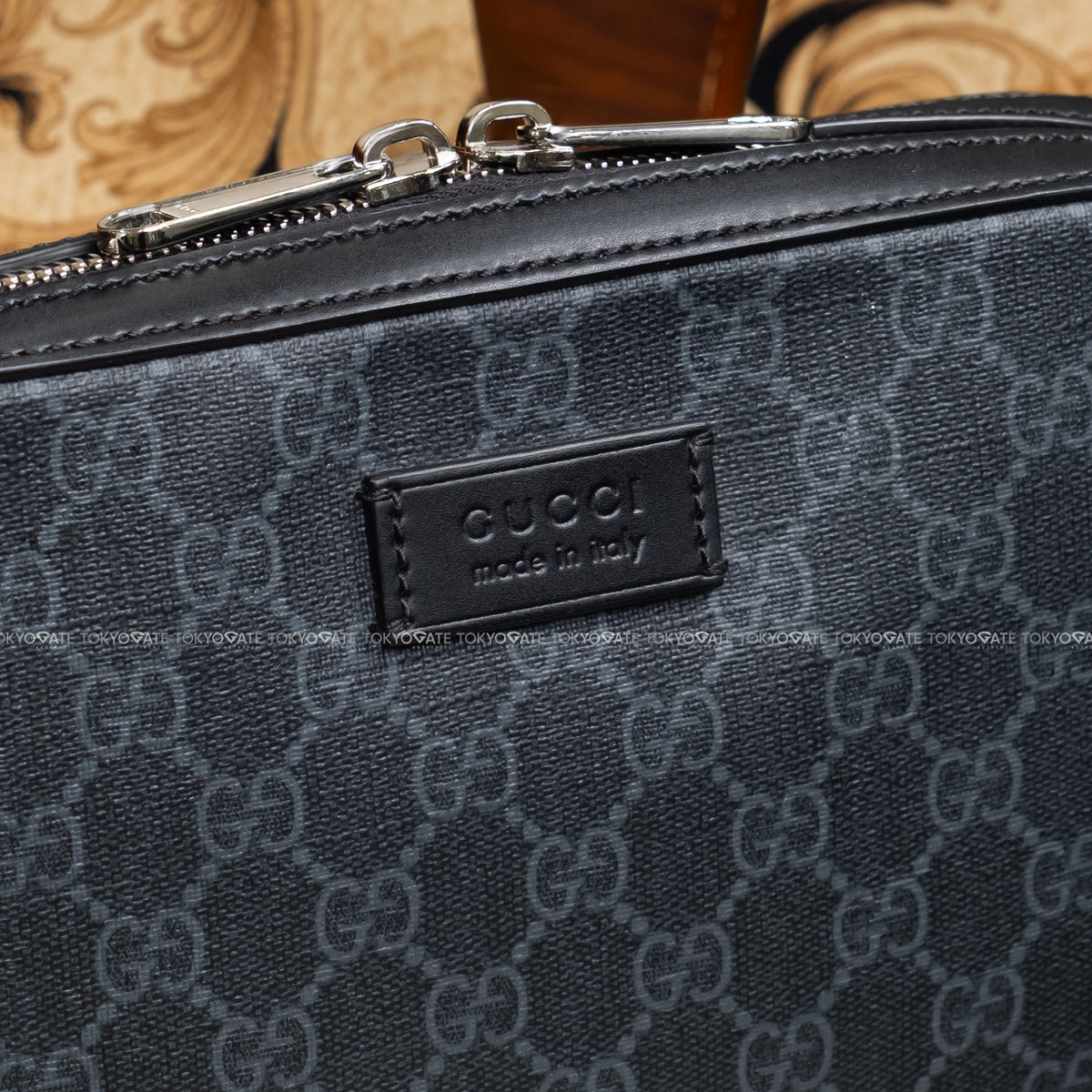 Clutch Gucci 495562 K5RLN 1095 GG Black Pouch Black Grey