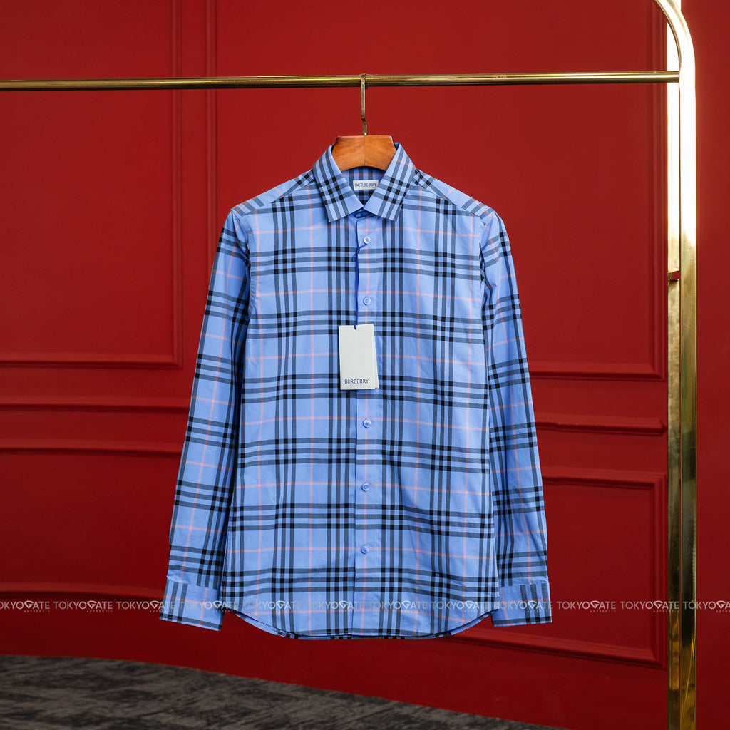 Áo sơ mi Burberry Shefford 8121576 Dusty Azure Slim Fit