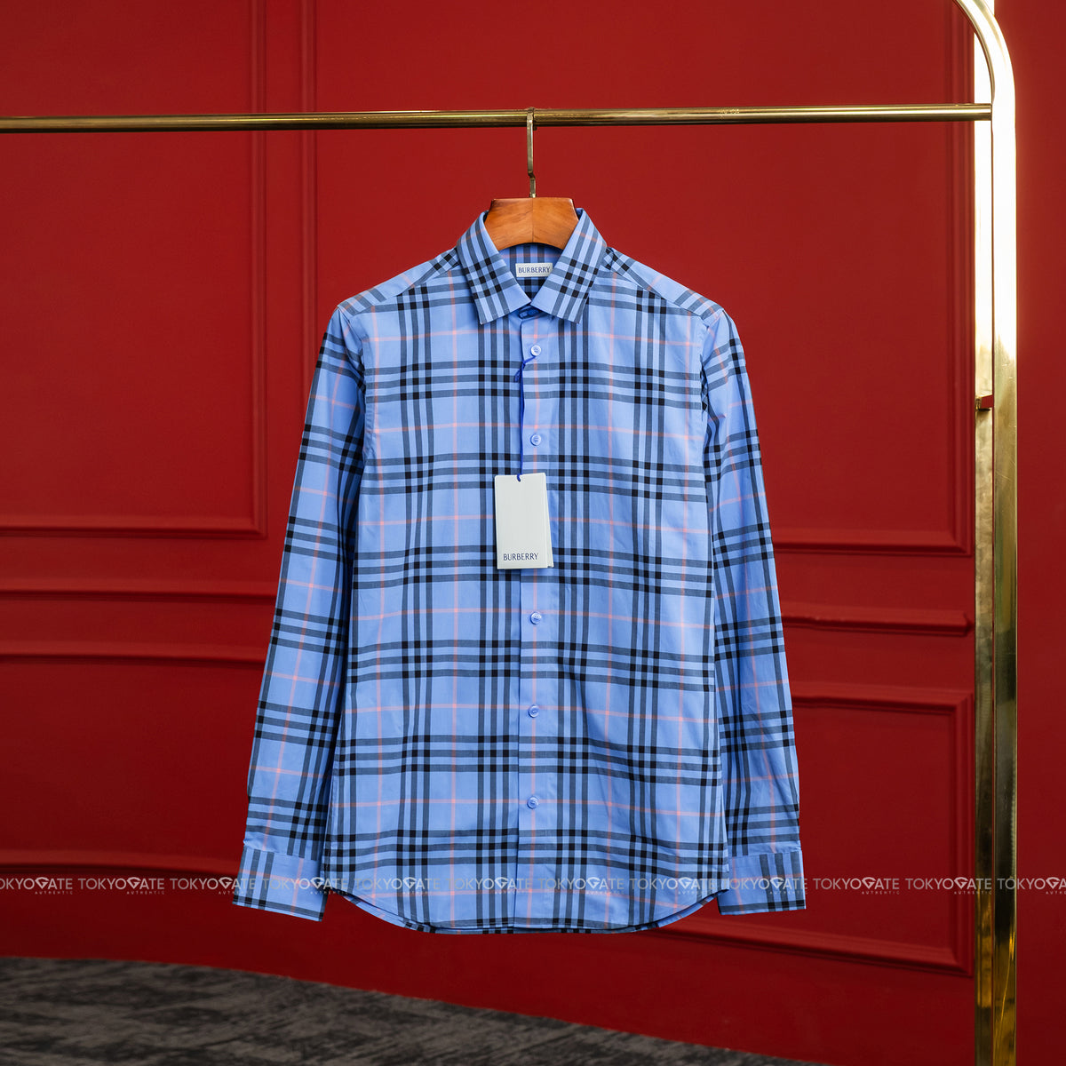 Áo sơ mi Burberry Shefford 8121576 Dusty Azure Slim Fit