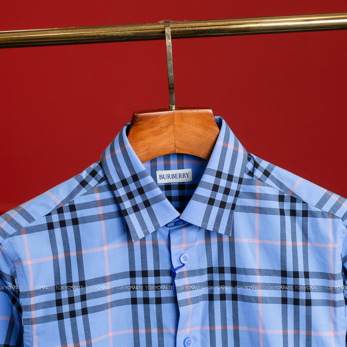 Áo sơ mi Burberry Shefford 8121576 Dusty Azure Slim Fit