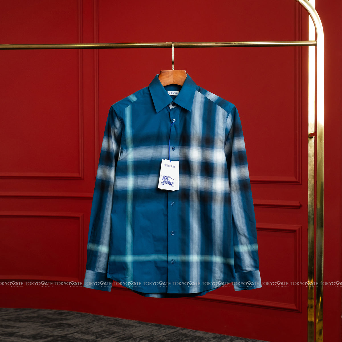 Áo sơ mi Burberry Claverdon 8121572 Pacific Blue Slim Fit