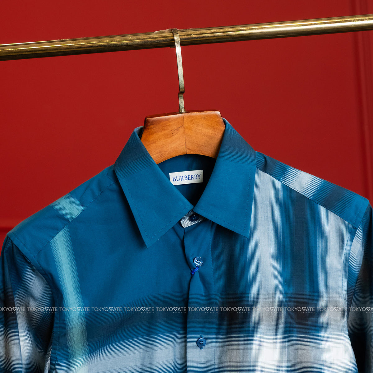 Áo sơ mi Burberry Claverdon 8121572 Pacific Blue Slim Fit