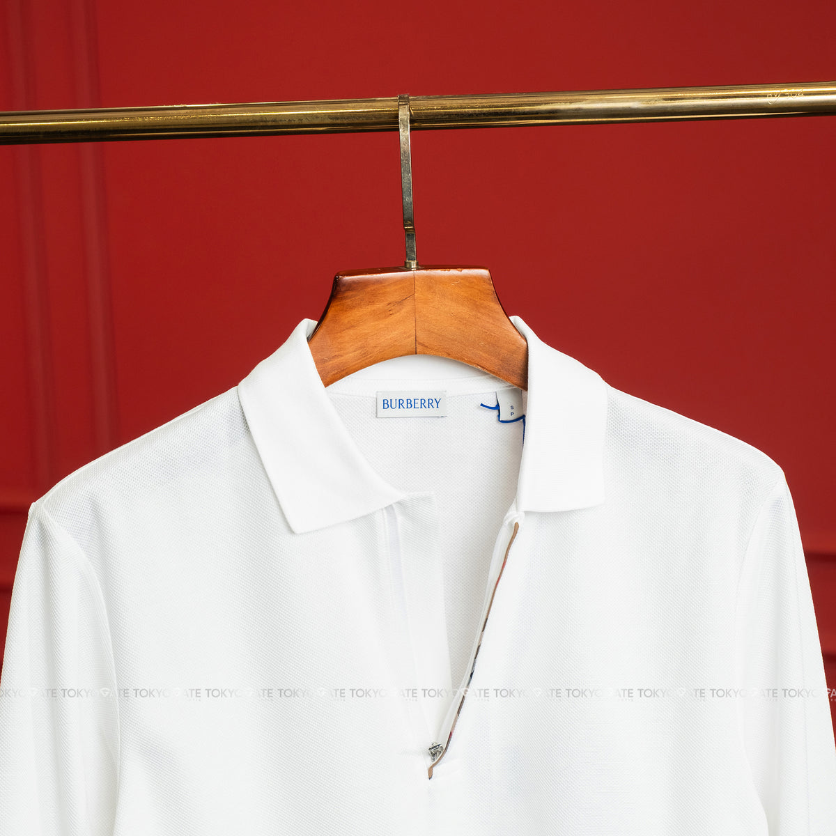 Áo polo Burberry 8112450 Medford LS ZP White Slim Fit