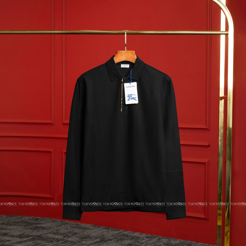 Áo polo Burberry 8112449 Medford LS ZP Black Slim Fit
