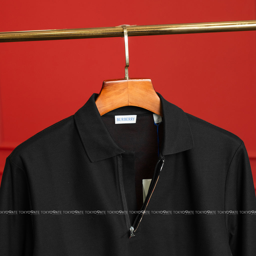Áo polo Burberry 8112449 Medford LS ZP Black Slim Fit
