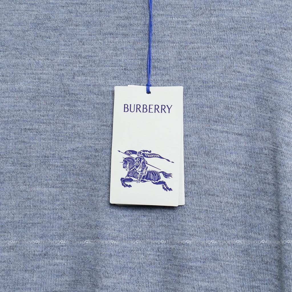 Áo len Burberry 8111781 Paradise Icon Stripe Fine Wool Knit Mid Blue Melange